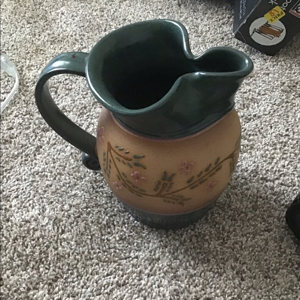 Pottery jug green glaze